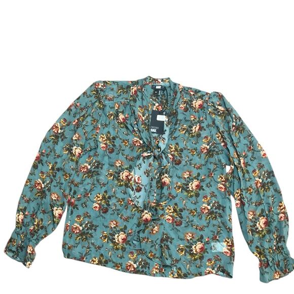 PAIGE Tops - PAIGE Clemency Silk Blouse Green Size Medium NWT